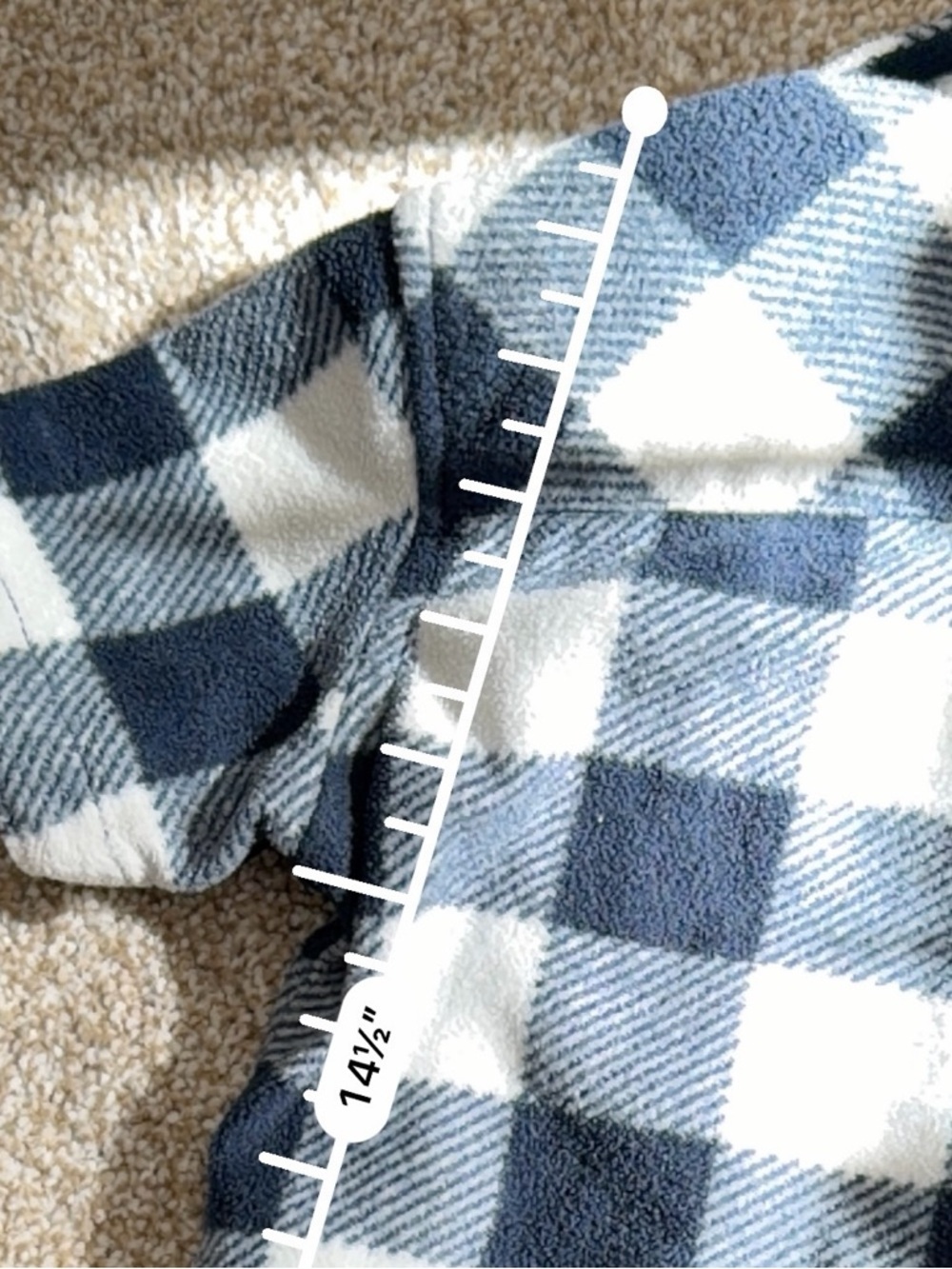 Nomad 3T Buffalo Plaid Fleece Button Up Shirt Navy Gray White Cozy Top Fall - Picture 10 of 13